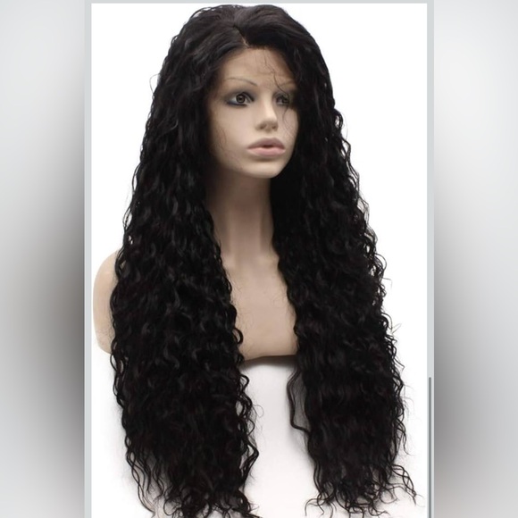 24” Kinky Curly BLACK  Lace Front Wig NEW